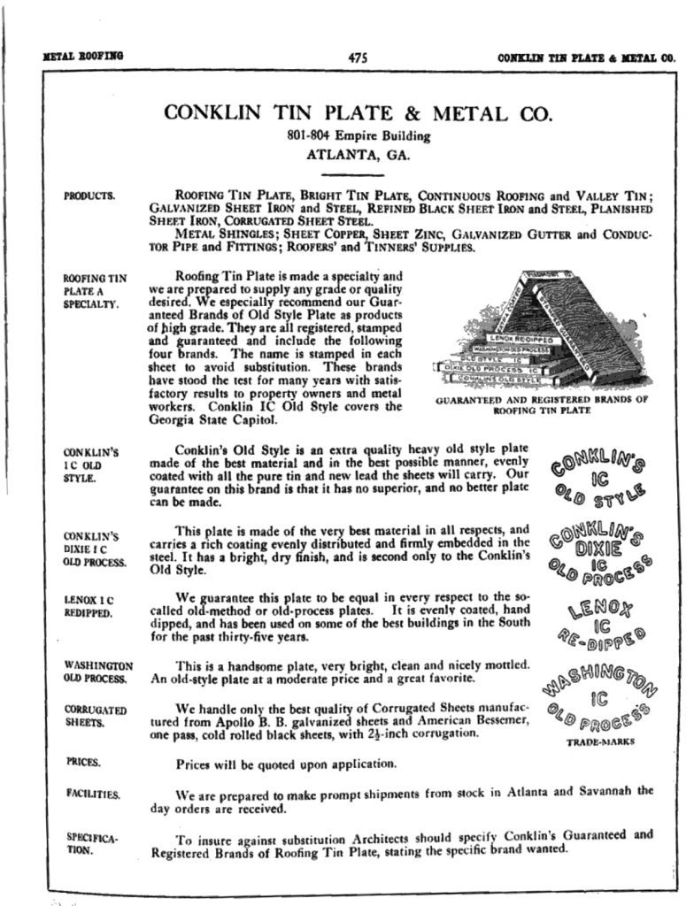 1911 “Sweet’s” Catalogue of Building Construction Listing