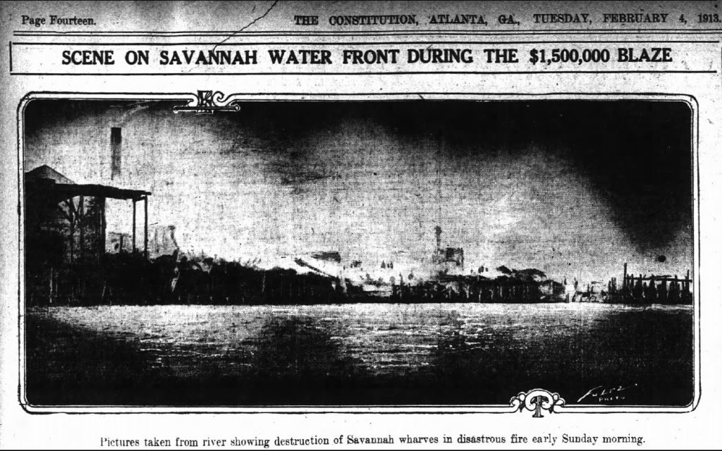 1913 Fire Damages Conklin Savannah