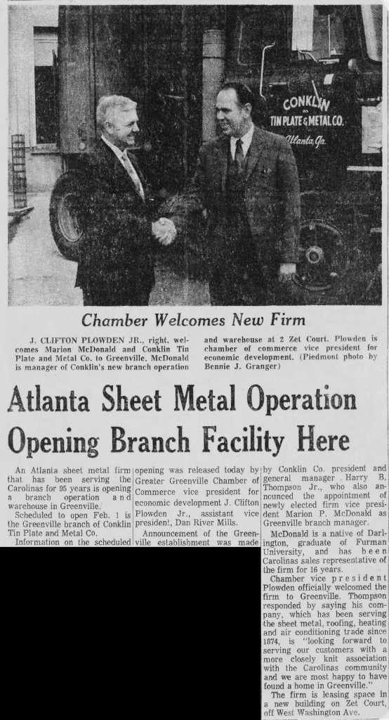 1967 (GV) Greenville, SC Location Opens