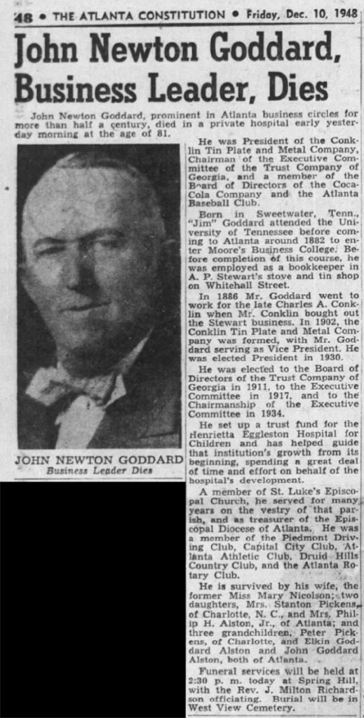 1948 John N. Goddard Obituary