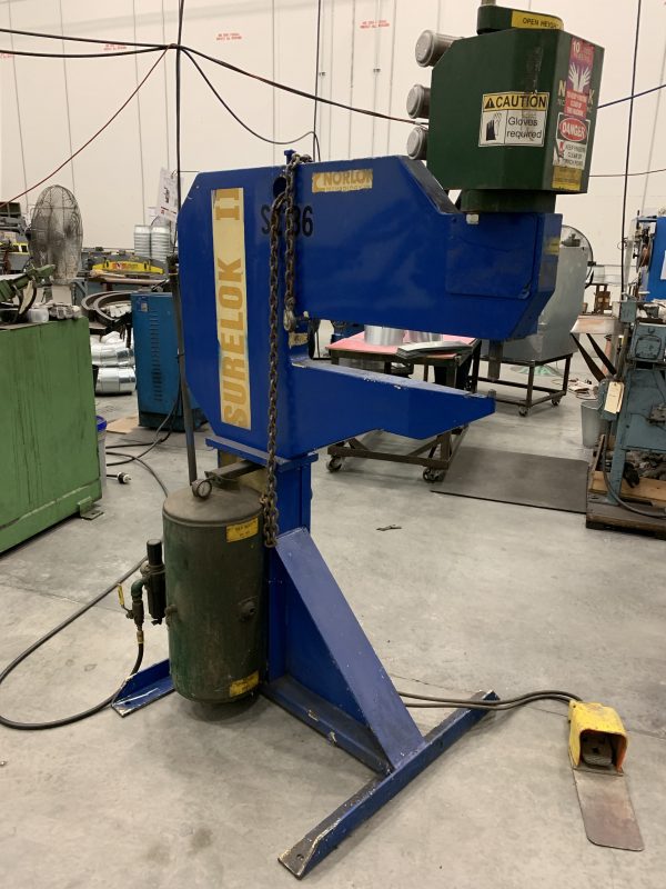 (SOLD) Used Norlok Model SL II U-25 Clinching Machine with #30 Punch and Die (NEW) S/N: 04076 — USED Machinery