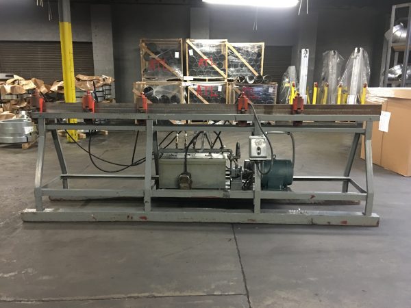 (SOLD) Used Lockformer 10 ft 16 Ga Hydraulic Notcher w/ 5-Heads (Old-Style)