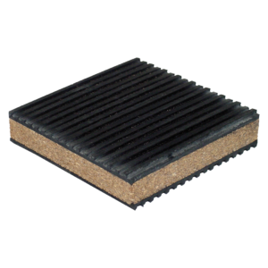 7/8" Thick Hard Neoprene Rubber Isolation Pads with Cork Inner core